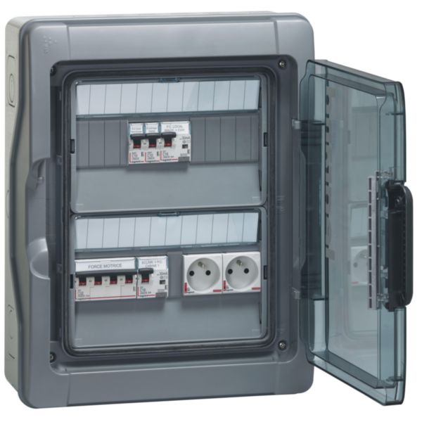 Coffret Electrique monophasé avec prise secourue